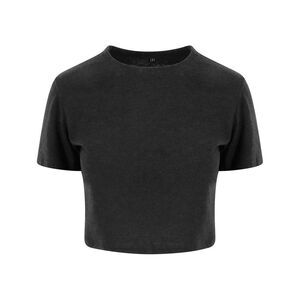 Awdis Womens/Ladies Triblend Crop T-Shirt / Black Heather